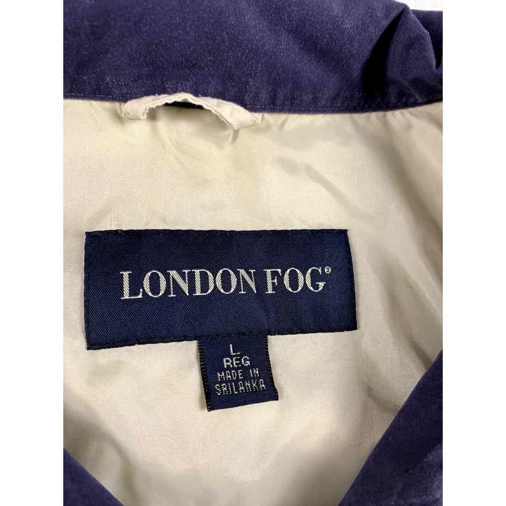 London Fog Windbreaker Jacket Mens Large Beige Lightweight Bomber 90s‎ Vintage